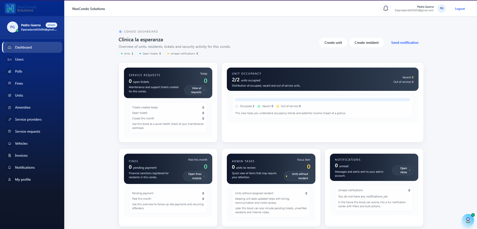 Admin dashboard preview